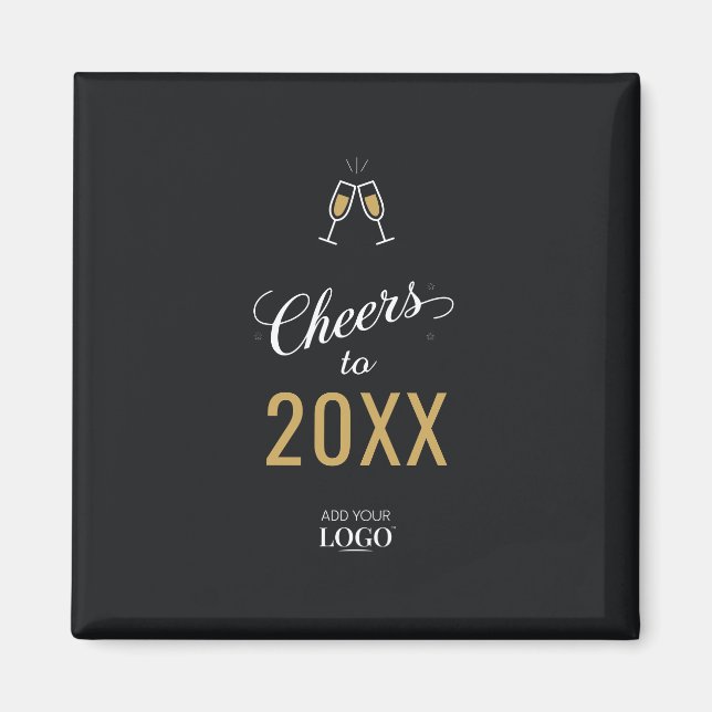 Imán Elegantes saludos al logo comercial de Año Nuevo N (Frente)