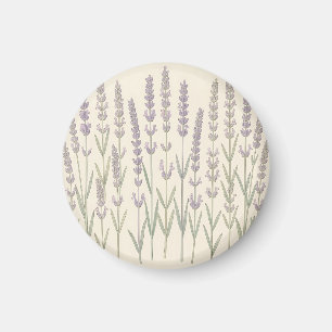 Imán Elegantes tallos de lavanda suave botánica púrpura
