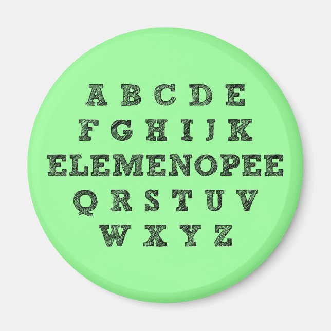 Imán Elemenopee Alphabet Funny Fridge Magnet (Frente)
