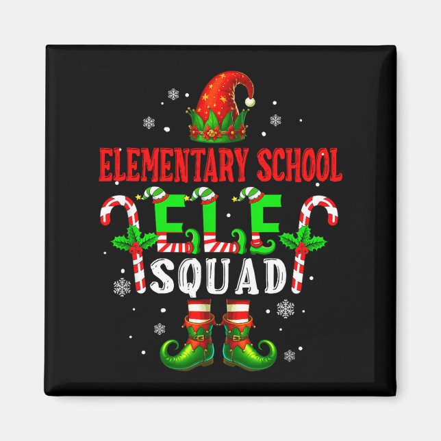 Imán Elementary School Elf Squad Xmas Elf Hat Scute Ss  (Frente)