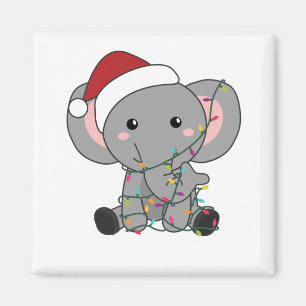Imán Elephant Christmas Snow Winter Animals Elephants