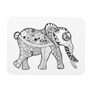 Imán Elephant Doodle