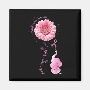 Imán Elephant Faith Hope Hope Love Mama Cancer Awarenes