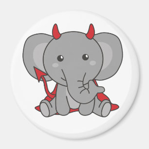 Imán Elephant Halloween Cute Devil Kids Witts Costume