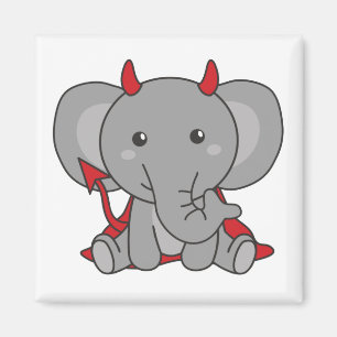 Imán Elephant Halloween Cute Devil Kids Witts Costume