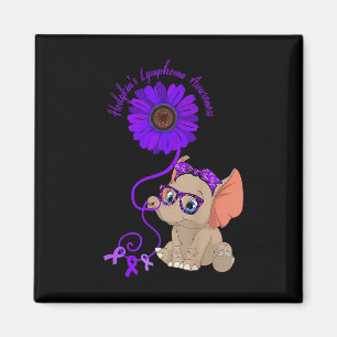 Imán Elephant Hydrocephalus Awareness Blue Ribbon Glass