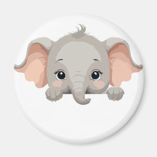 Imán Elephant Peeking Cute Adorable Gracioso Animal ale