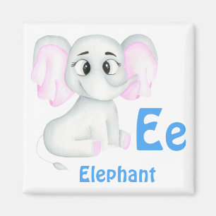 Imán Elephant personalizar ABC: Letra E - Añadir tu nom