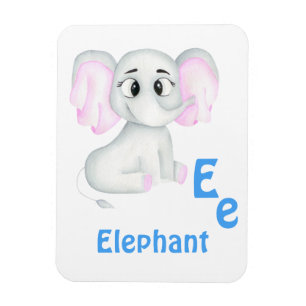 Imán Elephant personalizar ABC: Letra E - Añadir tu nom
