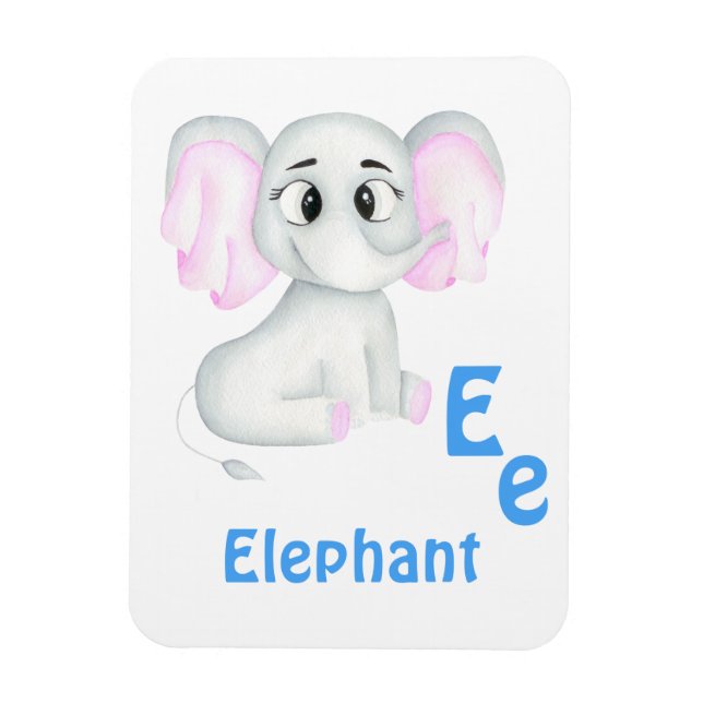 Imán Elephant personalizar ABC: Letra E - Añadir tu nom (Vertical)