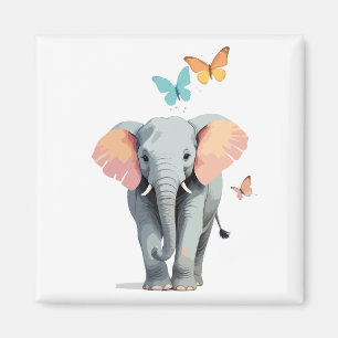 Imán Elephant Vector Pintura Adorable Diversión Reprodu