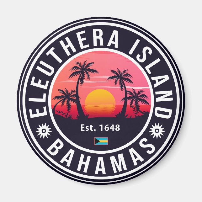 Imán Eleuthera Island Bahamas recuerdos de época de los (Frente)