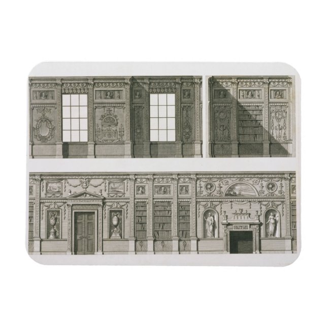 Imán Elevación de la biblioteca en Syon House, c.1760-6 (Horizontal)