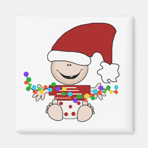 Imán Elf bebé con camisetas y regalos con luces