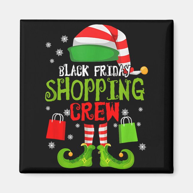 Imán Elf Christmas Black Shopng Funny Friday Shopng Cre (Frente)