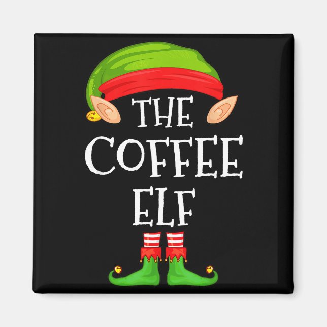 Imán Elf Family Christmas Coffee Elf Sweater Matching C (Frente)
