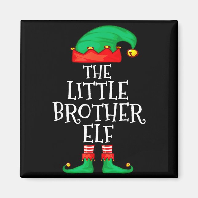 Imán Elf Family Christmas Little Brother Elf Sweater Me (Frente)