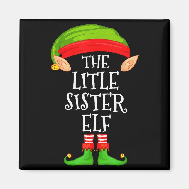 Imán Elf Family Christmas Little Sister Elf Sweater Mat (Frente)