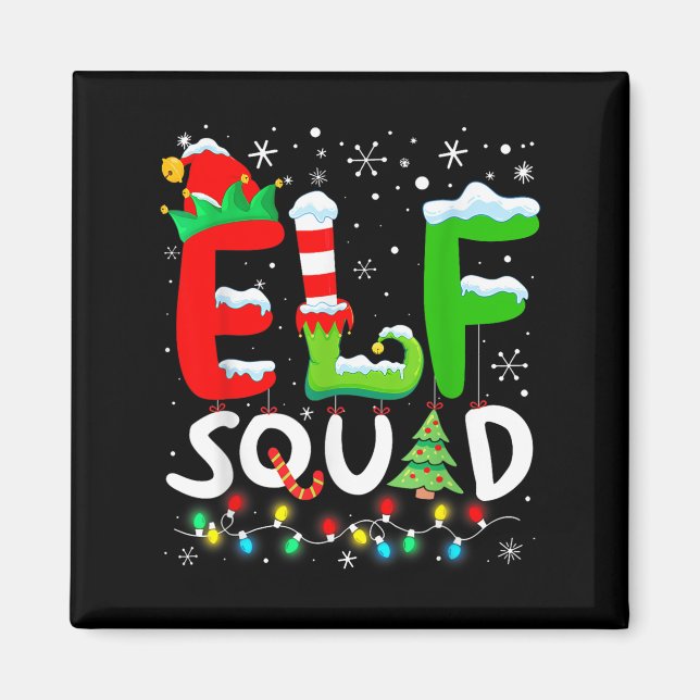 Imán Elf Family Christmas Matching Pajamas Funny Xmas E (Frente)