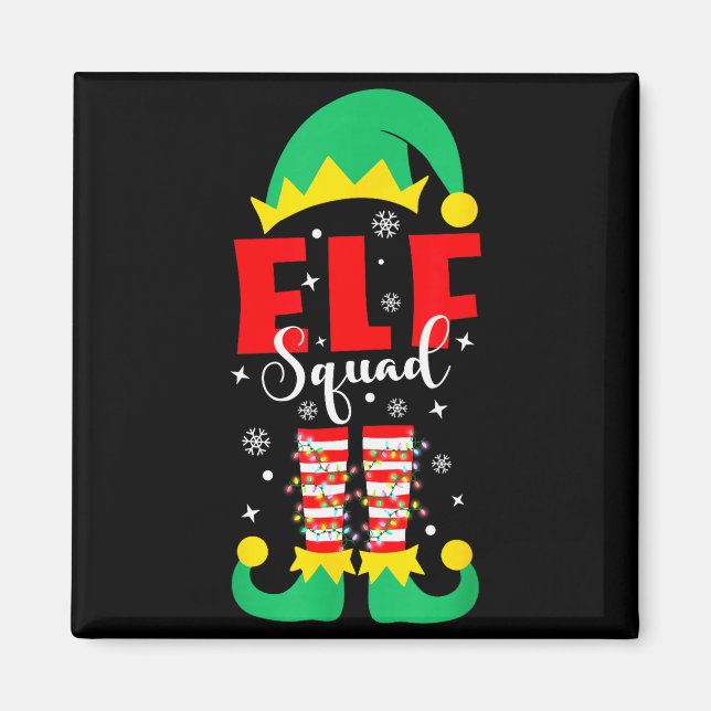 Imán Elf Family Christmas Matching Pajamas Funny Xmas E (Frente)