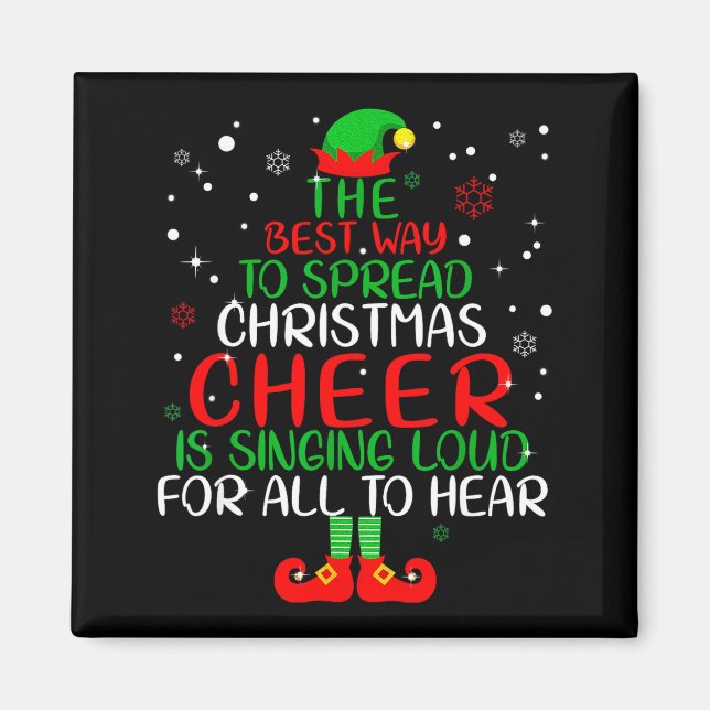 Imán Elf Shirt The Way To Spread Christmas Cheer Boys M (Frente)