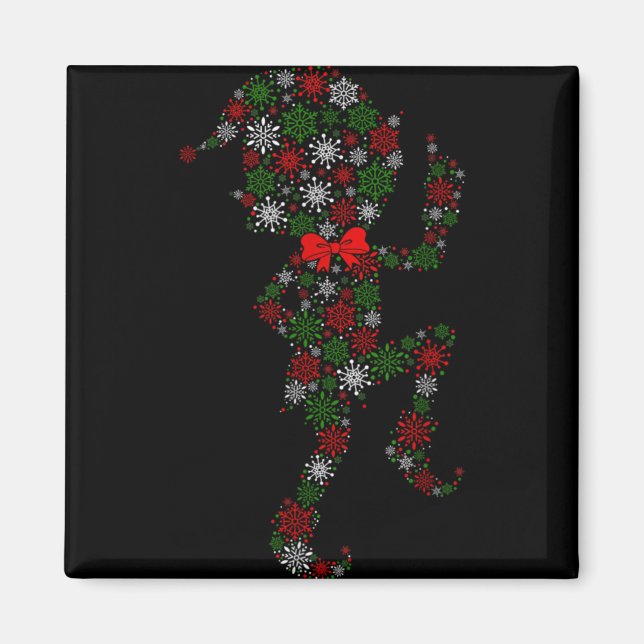 Imán Elf Snowflake Xmas Tree Lights Merry Christmas Boy (Frente)