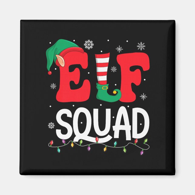Imán Elf Squad Christmas Matching Family Group Elf Xmas (Frente)