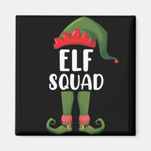 Imán Elf Squad Funny Familiar Coincidiendo con Navidade