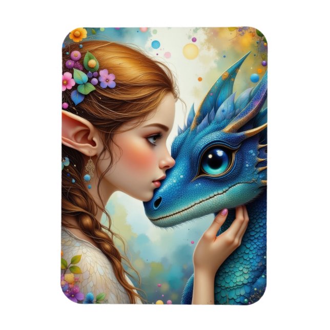 Imán Elf y el dragón (Vertical)