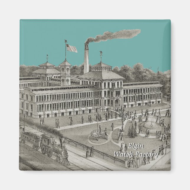 Imán Elgin Watch Factory Illinois 1871 (Frente)