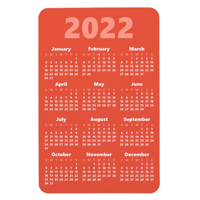 Imán Elija sus propios colores | 2022 Calendario Magnet (Vertical)