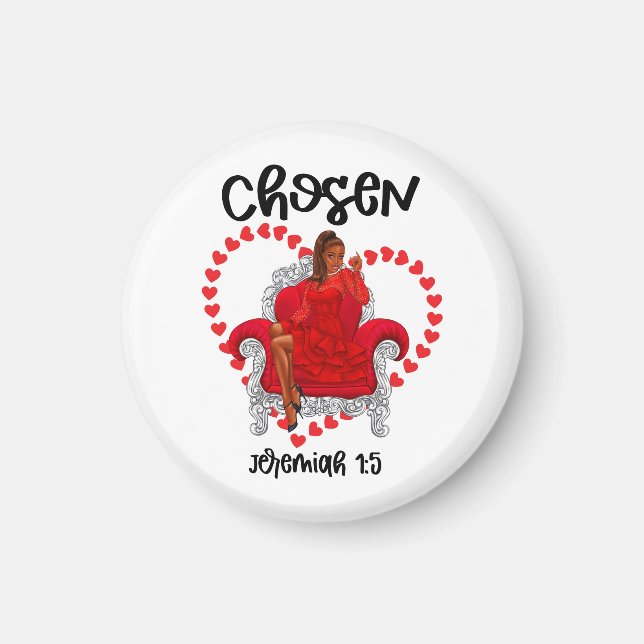 Imán Elije Jeremiah 1:5 Día de San Valentín Dios (Frente)