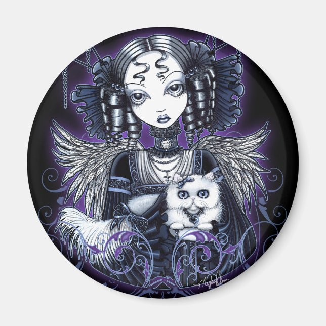 Imán Elizabeth Persian Cat Angel Magnet (Frente)