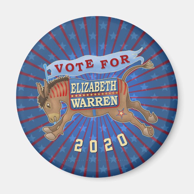 Imán Elizabeth Warren Presidente 2020 Demócrata Donkey (Frente)