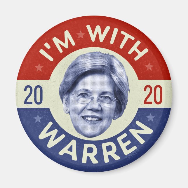 Imán Elizabeth Warren Presidente 2020 Demócrata Pic Ret (Frente)