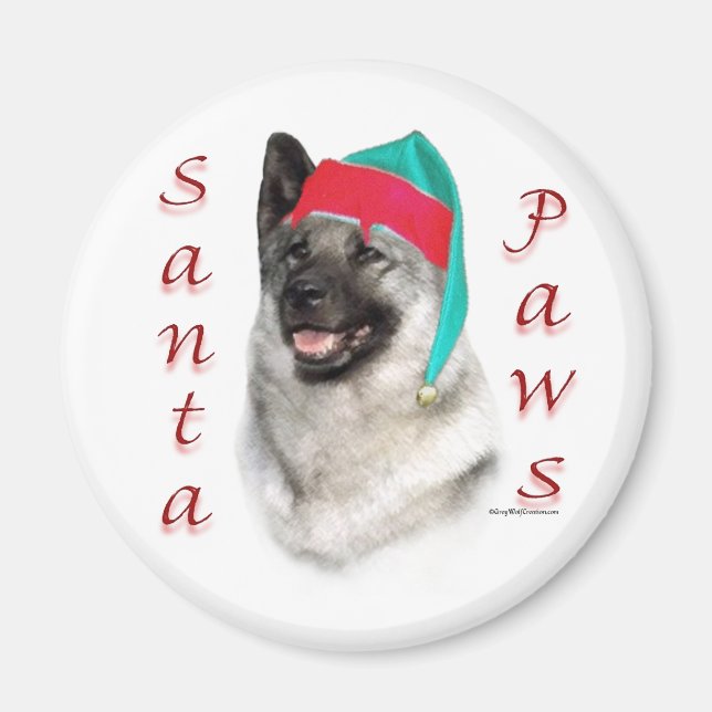 Imán Elkhound Santa Paws de Noruega (Frente)