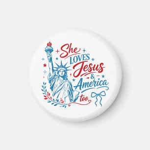 Imán Ella Ama a Jesús y a América También 4 de Julio Cr