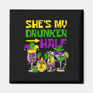 Imán Ella es mi mitad más borracha Fiesta de Mardi Gras