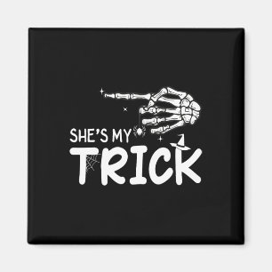 Imán Ella es mi trick Couples Skeleton Halloween