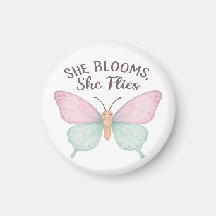Imán Ella florece, vuela - mariposa Inspiradora