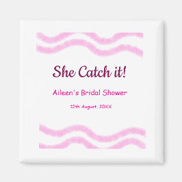 Imán Ella lo atrapa líneas en espiral de acuarela rosa 