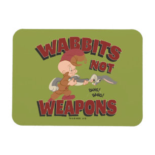 Imán ELMER FUDD™ & BUGS BUNNY™ "Wabbits Not Weapons"