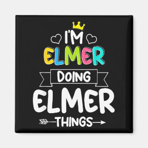 Imán Elmer haciendo cosas de Elmer divertida cita de cu