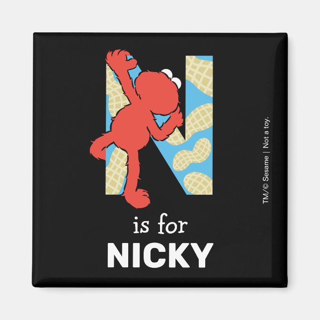 Imán Elmo Alfabeto | N Nueces (Frente)