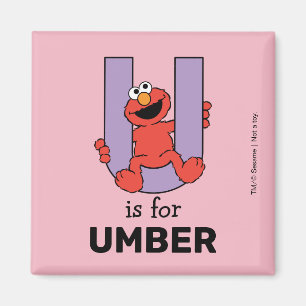Imán Elmo Alfabeto   U Púrpura