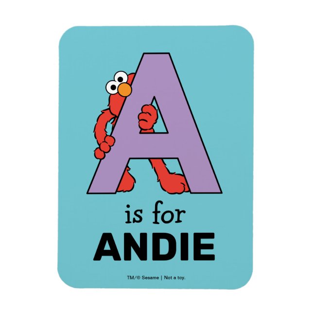 Imán Elmo Alfabeto | Un Púrpura (Vertical)