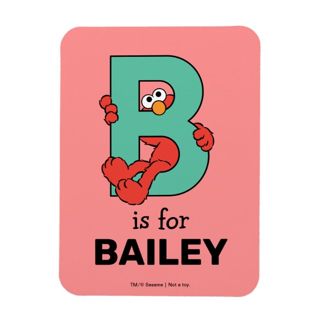 Imán Elmo Alphabet | B VERDE AZULADAS (Vertical)