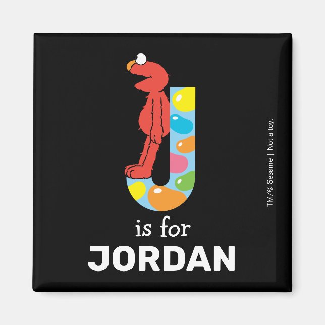 Imán Elmo Alphabet J Jelly Bean (Frente)