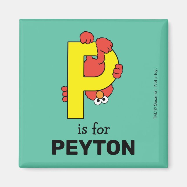 Imán Elmo Alphabet | P Amarillo (Frente)