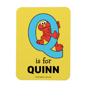 Imán Elmo Alphabet   Q Azul